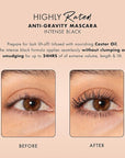 Milani Mascara Volume and Length, Highly Rated Anti-Gravity Black Shade with Castor Oil and Molded Hourglass Shaped Lash Coating Mascara Wand - 2 Pack