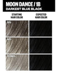 IGK Permanent Hair Dye Color Kit | 1B Moon Dance - Darkest Blue Black | 100% Gray Color Coverage + Strengthen + Shine | Ammonia Free