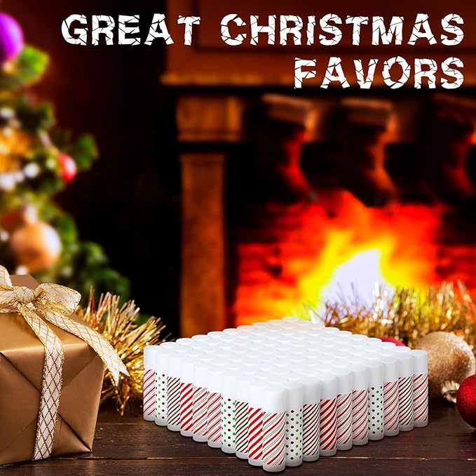 50 Pcs Christmas Peppermint Lip Balms Supplies