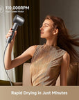 Dreame Glory Mix High-Speed Hair Dryer, Dual Voltage, 3 Magnetic Nozzles, Perfume Infusion, Customized Fragrant Drying, NTC Control, 300M Negative lons, 110,000RPM Motor, 336g Lightweight, Black