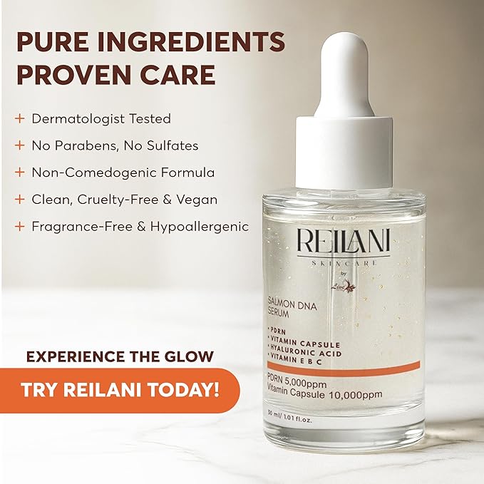 PDRN Salmon DNA Serum – Anti-Aging Face Serum with Hyaluronic Acid, Tripeptide & Vitamins (10,000ppm) – Hydrating Facial Serum for Blemishes, Collagen Boost & Fine Lines – Korean Skincare – 1 Fl Oz