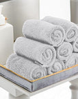 Utopia Towels 24 Pack Cotton Washcloths Set, 100% Ring Spun Cotton, Premium Quality Flannel Face Cloths, Highly Absorbent and Soft Feel Fingertip Towels, Silver