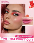 Makeup Jelly Tint,Cooling Water Jelly Tint Pink Blush Lip Stains-01