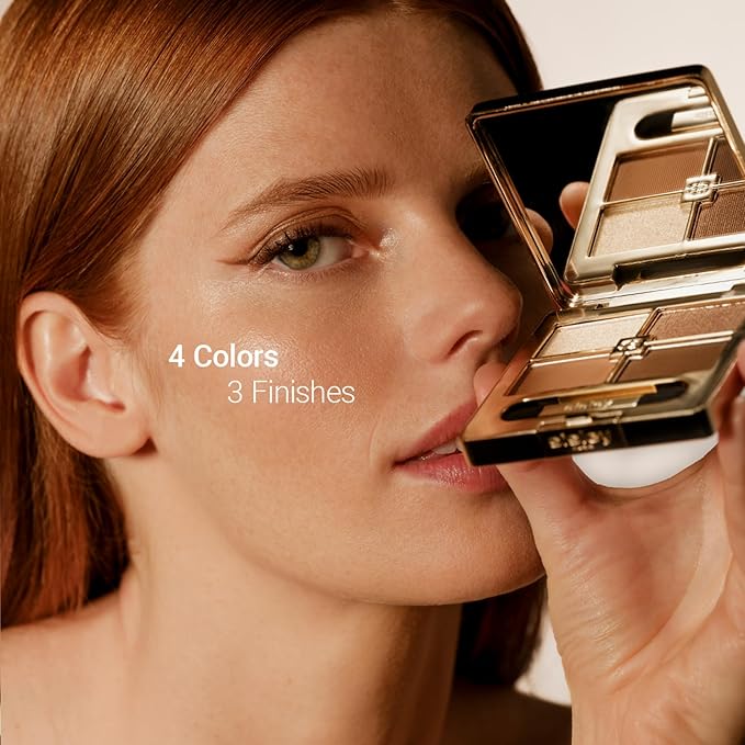 Sisley Paris Phyto-Eye Palette, 1 Tender Toffee - Long-Lasting Eyeshadow to Sculpt, Define & Illuminate - 4 Buildable Shades & 3 Finishes - Intense Colors with Ultra-Melting Texture