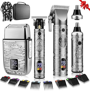 Hair Clippers for Man T-Blade Trimmer Nose Hair Trimmer Electric Shaver Set, Professional 4 in 1 Barber Clippers Set for Haircut, Men’s Grooming Kit with LCD Display, Ideal Gift for Him