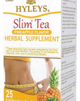 Hyleys Slim Tea Pineapple Flavor - Weight Loss Herbal Supplement Cleanse and Detox - 25 Tea Bags (12 Pack)