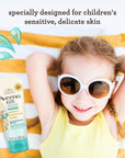 Aveeno Kids Continuous Protection Zinc Oxide Mineral Sunscreen Lotion for Children's Sensitive Skin with Broad Spectrum SPF 50, Tear-Free, Sweat- & Water-Resistant, Non-Greasy, 3 fl. oz