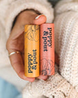 Poppy & Pout Pomegranate Peach Jumbo Lip Balm | All Natural Lip Balms & Moisturizers | Hydrates with Beeswax, Vitamin E, Organic Coconut Oil | Cruelty-Free | Lip Balm in Recyclable Cardboard Tube