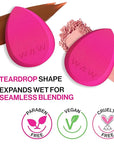 wet n wild Makeup Sponge - Low Product Absorption for Streak-Free Application, Effortless Blending Beauty for a Smooth Professional Looking Finish, Cruelty-Free & Vegan-Pink