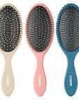 Conair Detangling hairbrush 3PK - wet or dry hair - ideal for curly or straight styles - detangler hair brush - hairbrushes for women - Beige, Navy, Coral