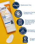CeraVe 100% Mineral Sunscreen SPF 50 | Face sunscreen With Zinc Oxide & Titanium Dioxide | Hyaluronic Acid + Niacinamide + Ceramides | Oil Free Sunscreen For Face | Travel Size Sunscreen 2.5 oz