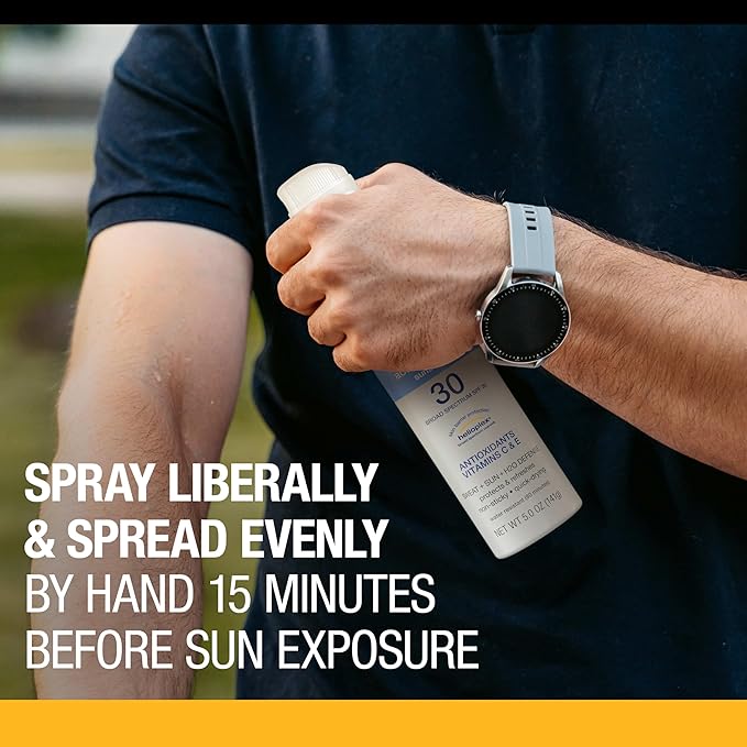 Neutrogena Sport Active Defense SPF 30 Sunscreen Spray, Sweat & Water Resistant Spray Sunscreen with Broad Spectrum UVA/UVB Sun Protection for Sunburn Prevention, Oxybenzone-Free, 5.0 oz