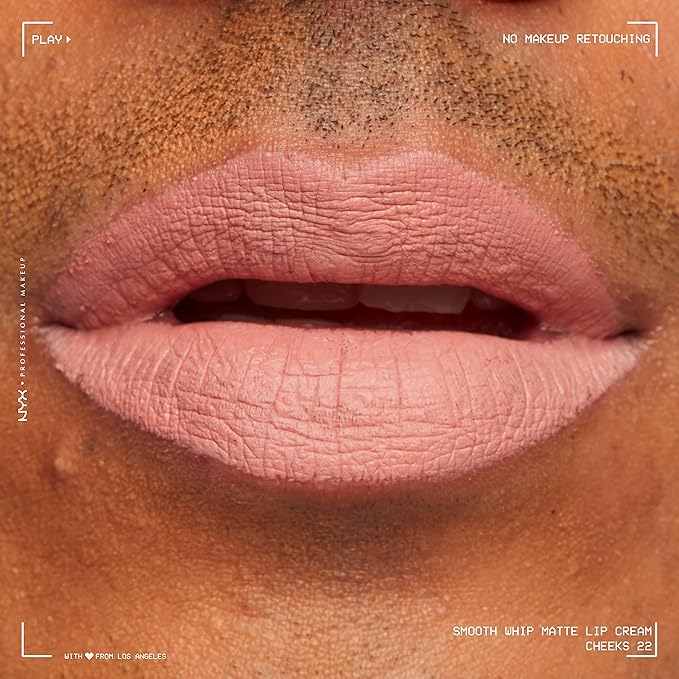 NYX PROFESSIONAL MAKEUP Smooth Whip Matte Lip Cream, Long Lasting, Moisturizing, Vegan Liquid Lipstick - Cheeks (Soft Pinky Nude)