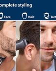 Norelco Philips Multi Groomer All-in-One Trimmer Series 3000-13 Piece Mens Grooming Kit for Beard, Face, Nose, Ear Hair Trimmer and Hair Clipper - NO Blade Oil Needed, MG3740/40