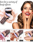 Makeup Brush Kabuki Face Brushes Retractable Travel Blush Brush Portable Flawless for Foundation, Powder Blush, Bronzer, Buffing, Liquid, Cream, Cruelty Free with Cover(Flat-Head)
