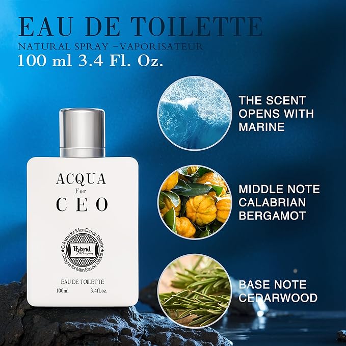 Hybrid & Company Mens 2 Pcs Fresh Eau De Perfum Vaporisateur Natural Spray