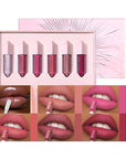 6PCS Diamond Lip Gloss Set, Matte & Pearlescent Finish, Long-Lasting Hydrating Lipstick, Non-Sticky, High-Pigment Formula for All-Day Wear, Shimmer & Velvet Effect (Diamond A, 1)