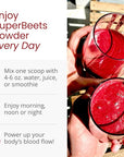 HumanN SuperBeets Beetroot Powder - Nitric Oxide Boost for Blood Pressure, Circulation & Heart Health Support - Non-GMO Superfood Supplement - Original Apple Flavor, 30 Servings