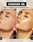 Shimmering Body Oil,Face & Body Glitter Makeup Liquid for Women
