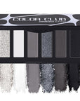 Black Eyeshadow Palette with Mirror Silver Gray Black Tones Matte Shimmer Smokey 6 Colors Mini Eye Shadow Pallet Travel Size Highly Pigmented for Vampire Clown Joker Goth Halloween Makeup