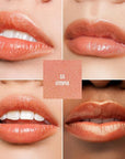 Oulac Moisture Peach Nude Lipstick - 2 in 1 Shimmer Lipstick & Lip Balm, Shimmer Soild Lip Gloss, Lightweight Smooth, Natural Look Best for Dry, Cracked and Chapped Lips, Vegan 2.2g/0.07oz (S05)