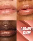 Maybelline Lifter Glaze Oil Balm with Hyaluronic Acid and Hydrating Oil Blend, Lip Balm with 24HRs of Smooth, Moisturizing Shine, Caramel Glow (Sheer Light Brown Nude)