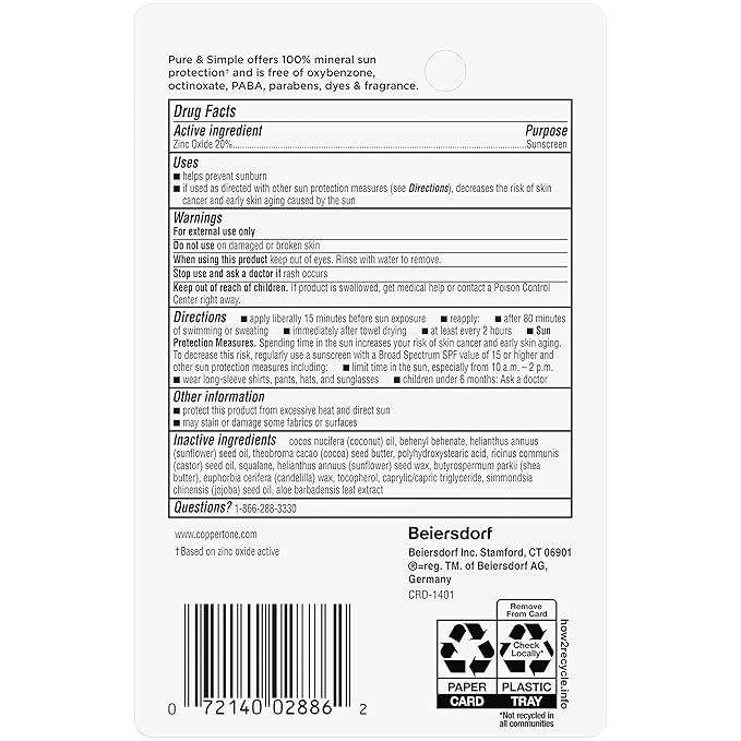 Coppertone WaterBabies Baby Sunscreen Spray SPF 50 (6 Oz) + Pure and Simple Baby Mineral Sunscreen Stick SPF 50 with Zinc Oxide, Tear Free (0.49 Oz) Hypoallergenic and Oxybenzone Free