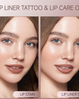 KISSIO Lip Stain Set,Peel Off Lip Liner Stain and Lip Care Oil,Transfer Proof,Long Lasting and Waterproof Lip Tint,Matte Finish,Lip Combo,05 Light brown