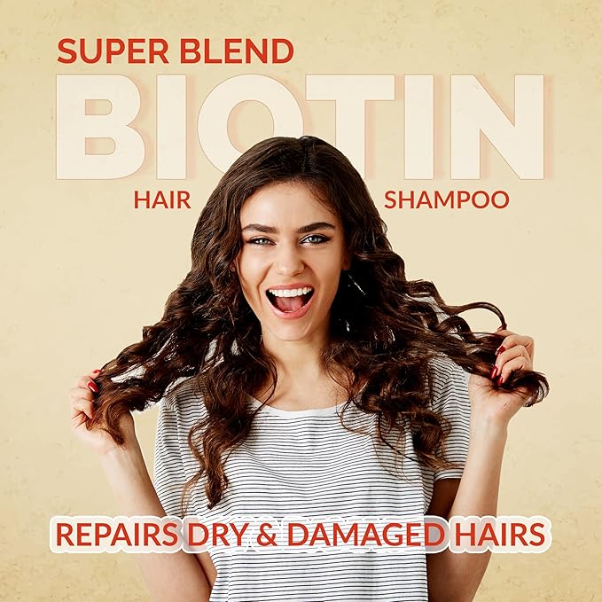 Rosemary Mint Biotin Hair Growth Shampoo for Stronger, Thicker & Longer Hairs with Vitamin E and B5 | Hair Growth Shampoo for Healthy Hairs, Contains NO SLS, NO SLES, NO PARABENS 300 mL
