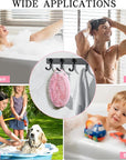 2 Pack Silicone Body Scrubber for Shower - Soft & Gentle Loofah Alternative for Sensitive Skin, Quick-Drying & Hygienic Body Wash Scrubber Brush for Women, Men & Kids (Black & Pink)