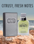 NovoGlow Novo Infinity for Men- 3.4 Fluid Ounce Eau De Parfum Spray for Men - Refreshing Citrusy & Floral Top Notes Smell Fresh All Day Long Lovely Gift Occasions