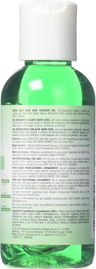 SATIN SMOOTH Cool aloe vera skin soother, 4.0 ounce, 4 Fl Ounce