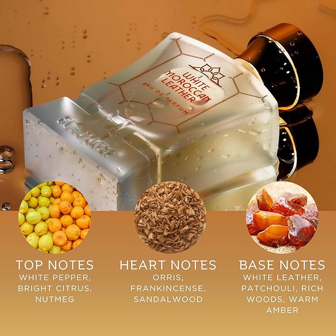 H HABIBI White Moroccan Leather Perfume for Men – 2.5 oz (75ML) Long Lasting Arabian Cologne, Spicy Woody Men Perfume, Luxury Fragrance Gift for Special Occasions