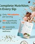 310 Nutrition All-In-One Meal Replacement Shake Powder - Plant-Based Protein Smoothie Blend w/High Fiber, Probiotics & Adaptogens - Low Carb, Vegan, Keto & Paleo Friendly - Tropical Coconut - 14 Srv