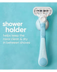 Gillette Venus Extra Smooth Razor for Women, Includes 1 Reusable Razor Handle + 4 Refills, 5-Bladed, Ergonomic No-Slip Gel Handle and Shower Holder