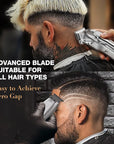 SUPRENT® PRO Professional Hair Clippers for Men- Hair Cutting Kit & Zero Gap T-Blade Trimmer Combo- Cordless Barber Clipper Set with LED Display for Mens Gifts (Silver)