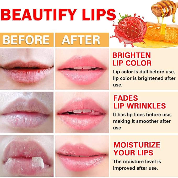 Bee Lip Balm Honey Pot Strawberry Moisturizing