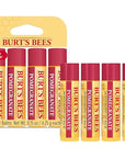 Burt's Bees Lip Balm - Pomegranate, Lip Moisturizer With Responsibly Sourced Beeswax, Tint-Free, Natural Origin Conditioning Treatment, 4 Tubes, 0.15 oz.
