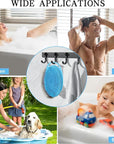 2 Pack Silicone Body Scrubber for Shower, Soft & Gentle Loofah Alternative for Sensitive Skin, Quick-Drying & Hygienic Body Wash Scrubber Brush for Women, Men & Kids (Blue & Pink)