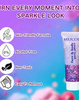 MEICOLY Purple Hair Glitter Kids Makeup,Halloween Sparkly Face Glitter,Mermaid Sequins Face Body Glitter,Chunky Glitter for Festival Rave Accessories Costume Outfits for Women,50ml