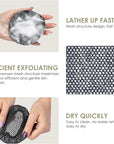 INNERNEED Food-Grade Silicone Body Scrubber Gentle Cleansing Brush with Exfoliating Net Sponge Bath Scrubbing Washcloth Case, More Hygienic and Well Lather (Black Set)