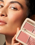 COVER FX Monochromatic Powder Blush Duo - Pink Dahlia: Soft Pink - Matte + Shimmer Finish - Create Custom, High Impact Color