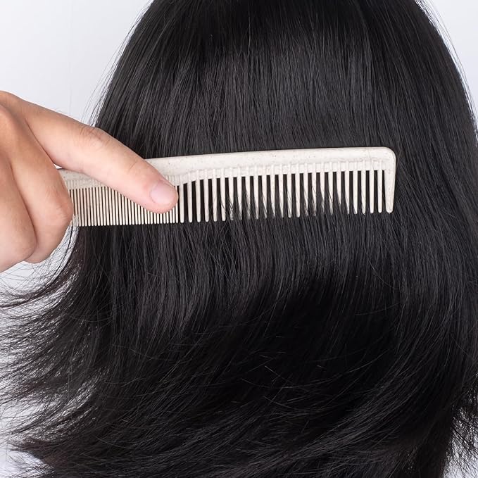 Hair Combs Bulk, Disposable Wheat Straw Combs Individually Wrapped Combs for Hotel, Travel, Airbnb, Charity, Church, Homeless (Pack of 50)