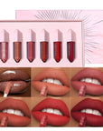 6PCS Diamond Lip Gloss Set, Matte & Pearlescent Finish, Long-Lasting Hydrating Lipstick, Non-Sticky, High-Pigment Formula for All-Day Wear, Shimmer & Velvet Effect (Diamond B, 1)