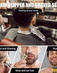 Hair Clipper for Men Set Cordless Electric Hair Clipper T-Shaped Beard Trimmer Nose Hair Trimmer Electric Shaver Professional Haircutting and Beauty Kit