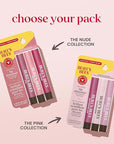 Burt's Bees Lip Shimmer Pink Collection, Tinted Lip Balm Stick, Moisturizing for All Day Hydration with Natural Glowy Pigmented Finish & Buildable Color, 3 Shades; Value Pack, 3 Tubes x 0.09 Oz