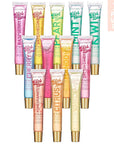 EXPRESSIONS 12pc Clear Lip Gloss Pack - Oils With Vitamin E and Essential Oils, Flavored Clear Tubes, Hydrating Glow Oil, Tinted Oil, Moisturizer