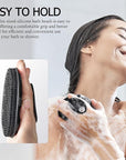 INNERNEED Food-Grade Soft Silicone Body Scrubber Shower Brush Handheld Cleansing Skin Brush, Gentle Exfoliating and Lather Well (Black)