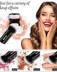 Makeup Brush Kabuki Face Brushes Retractable Travel Blush Brush Portable Flawless for Foundation, Powder Blush, Bronzer, Buffing, Liquid, Cream, Cruelty Free with Cover(Round-Head)