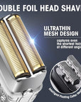 RESUXI Hair Clippers for Men & Electric Razor Shavers Set,Cordless Hair/Beard Trimmers Grooming Kit,Hair Liners Clippers for Hair Cutting Barbers Supplies,LCD Display 2 Foil Head